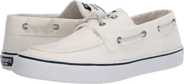Sperry Top-Sider Bahama II Boat Shoe Salt Washed White Canvas STS22016 - Image 2