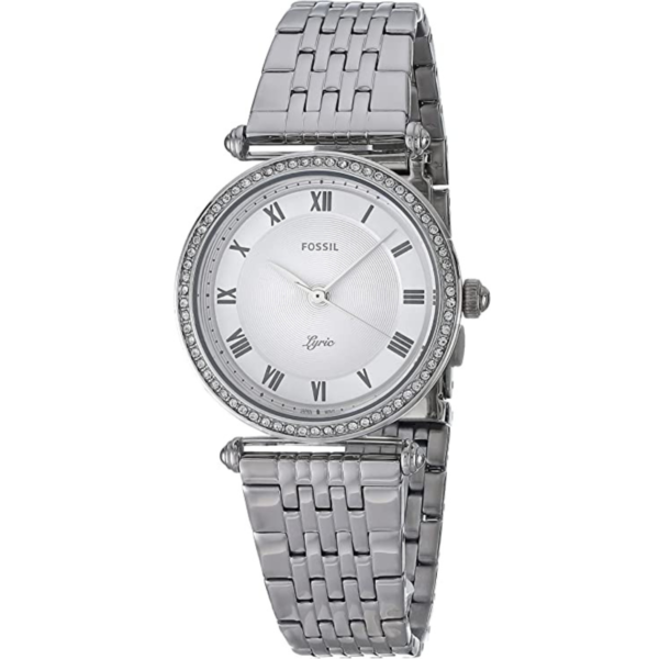 Fossil Quartz Crystal Silver Dial